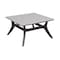 Armen Living Brighton 4 Piece Outdoor Patio Seating Set in Dark Eucalyptus Wood with Gray Rope and White Cushions 840254336100 - alternate 8